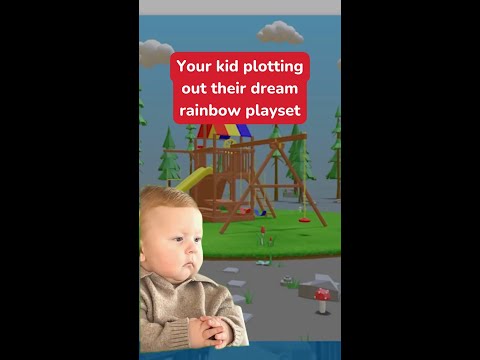 Your kid plotting out their dream rainbow playset