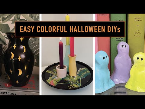 Easy Colorful DIY Halloween Decor | Dollar Store Halloween Decor