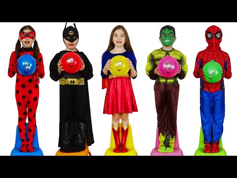 Five little babies jumping on the bed Superheroes + More Funny Children's Songs with Nick and Poli