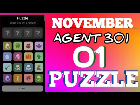 November 1 Agent 301 Puzzle Today Airdrop Daily combo today #agent301