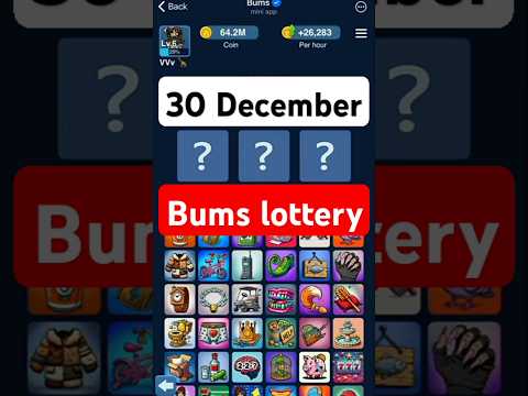 Bums lottery cards today 30 December | Bums Daily Lottery Cards