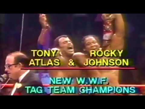 WWF - Rocky Johnson & Tony Atlas Win Tag Titles Vs The Wild Samoans W/ Albano - Allentown - 11/15/83