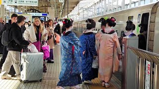 京都駅から新幹線に乗られる世界的スター芸舞妓さん | 海外の反応