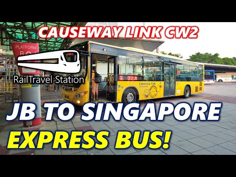 EXPRESS BUS FROM JB TO SINGAPORE! 🇲🇾🚌 Causeway Link CW2 Larkin Sentral→Singapore Queen Street/Bugis