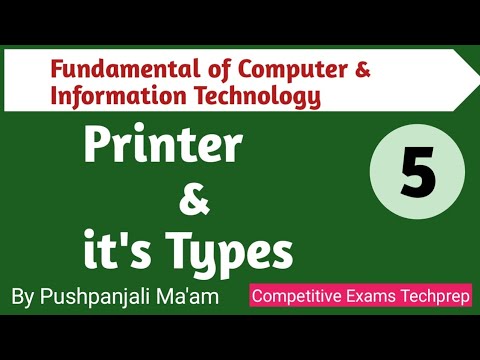 Printer and it's types | Impact Printer | Non Impact Printer in FCIT in Hindi