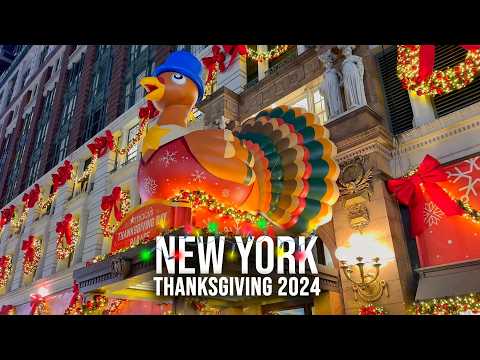 NYC Preparation for Macy's Thanksgiving Day Parade 2024 4K NYC Walk Macys to Rockefeller Center