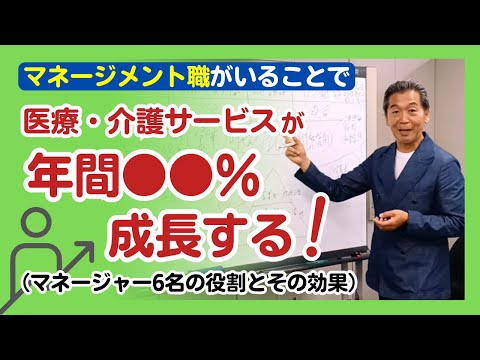 マネージメント職がいることで、医療・介護サービスが年間●●％成長する！