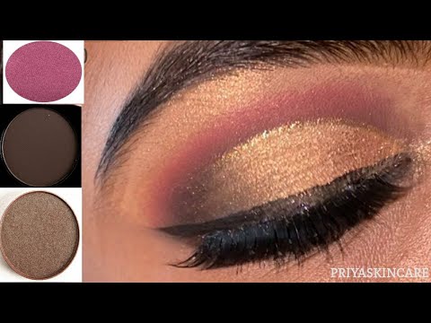 Very Easy(golden/Black Eye Makeup) STEP BY STEP||Easy cut crease /Eye Makeup/Eye Makeup Tutorial