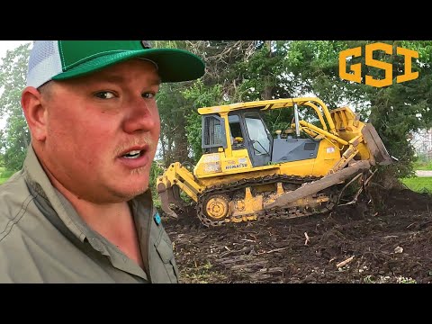 Bulldozer WREAKS HAVOC for grain bin prep  - GSI Grain View - Ending with a Bang!