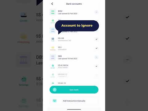 How to ignore entire bank account on Planner Bee mobile app
