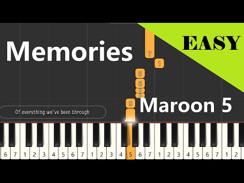 Memories - Maroon 5 【 Piano Tutorial EASY】 【 Backing Track】