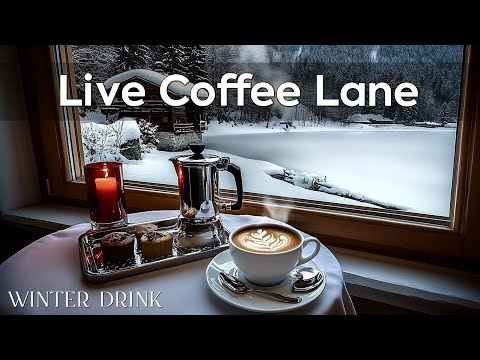 Live Coffee Lane ~ Winter Drink for Relaxation in Snowy Winter Streets with Positive Jazz 🍵🧶