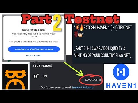 Satoshi Haven1 One Testnet Part 2: Swap, Liquidity & Country Flag Minting