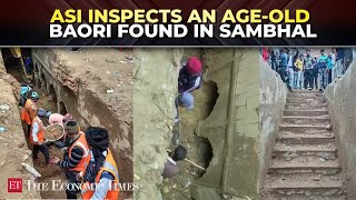 ASI survey team inspects an age-old Baori discovered in Sambhal's Chandausi area