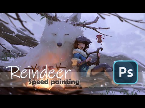 reindeer speed painting (Time-lapse)