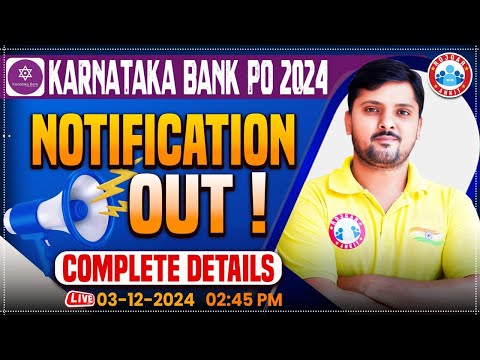 Karnataka Bank Recruitment 2024 | Karnataka Bank PO Notification Out | Details by Rohit Sir