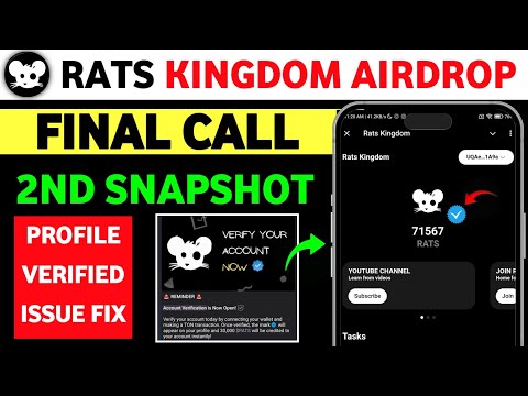 Rats Kingdom Airdrop Eligibility Criteria | Rats Kingdom Final Call | Rats Profile Verify Tick ✅