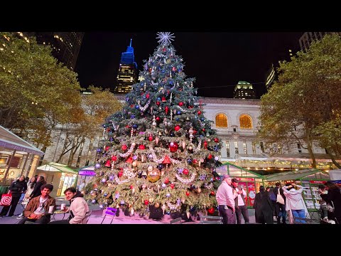 New York Palace, Cartier Fifth Ave, Bryant Park, Rock Center New York City LIVE Christmas 2024