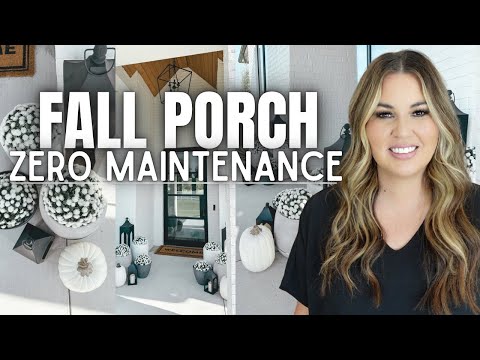 FALL FRONT PORCH DECORATING 2024 | ZERO MAINTENANCE FALL FRONT PORCH DECOR | FALL DECORATE WITH ME