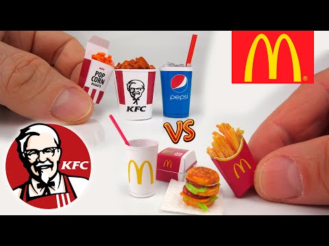 DIY Realistic Miniature McDonalds Vs KFC | DollHouse | No Polymer Clay!