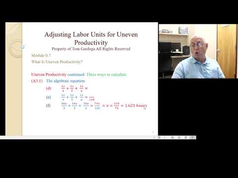 Mod 0 7 Adjusting Labor Units for Uneven Productivity