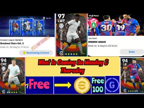 What Is Coming On Monday & Thursday || Free eFootball Coins & Rewards || Season 3 Update Coming Soon