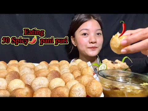 Eating Spicy 🌶️ Pani puri 🥵🌶️// Panipuri mukbang