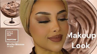 Easy Eyeshadow Tutorial for Hooded Eyes | Pantone Color of the year 2025 Mocha Mousse Holiday Glam