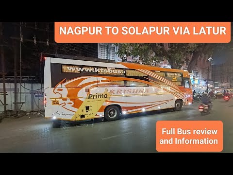 Krishna travels Nagpur to Solapur via latur AC Sleeper Bus(2+1)Details and Review