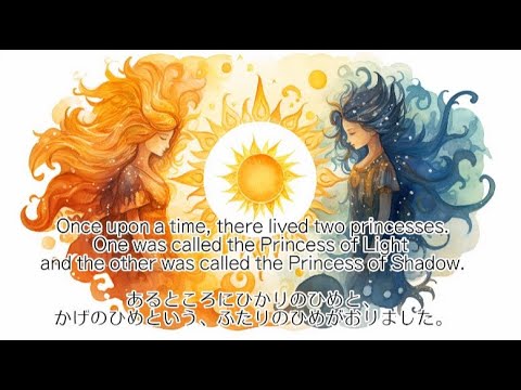 【English sub】Reading Japanese story「The Princess of Light and the Princess of Shadow」