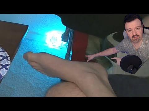 DSP's foot with Nintendo Wii music playing in the background