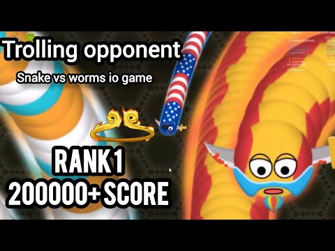 Snake Vs. Worms io game | I made world record scores 200000+ rank 1| snake.io #snakeio #snakevsworms