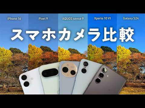 【カメラ比較】iPhone16/Pixel9/AQUOS9/Xperia10/GalaxyS24　驚きの結果に！