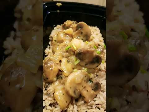 mushroom scallops in cream sauce over wild rice #foodprep #foodie #seafood #scallops #sunday