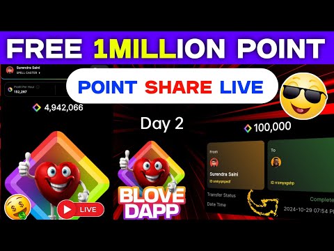 Blove Dapp free 100000 Point Share live 🤑 #blovrdapp #blovenetwork