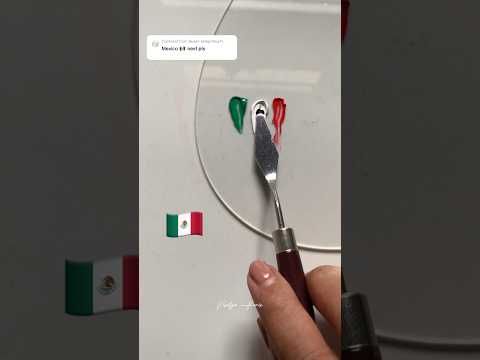 Mixing 🇲🇽 colours #flag #colormixing #mexico #acrylicpaint #satisfying #asmr #art #shorts