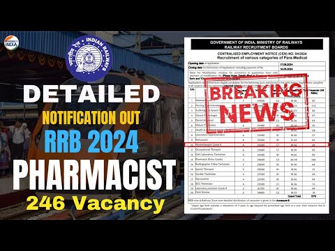 RRB Pharmacist Detailed Notification | Eligibilty | Application Process | Complete Information