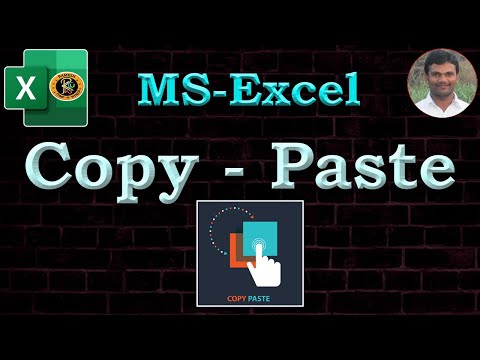 Copy & Paste Options in Telugu || MS EXCEL || By K. Ramesh