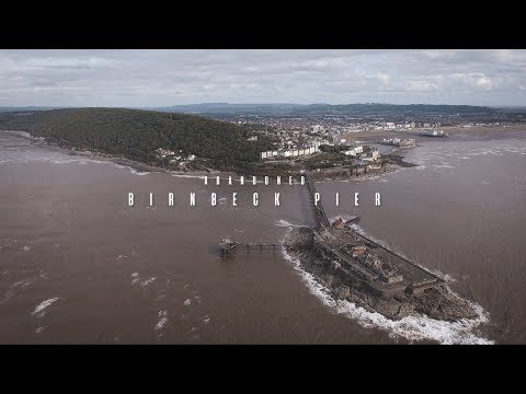 DRAMATIC drone fly over ABANDONED BIRNBECK PIER