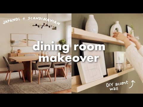 EXTREME DINING ROOM MAKEOVER | Cozy, DIY Accent Wall, Japandi + Scandinavian Styles