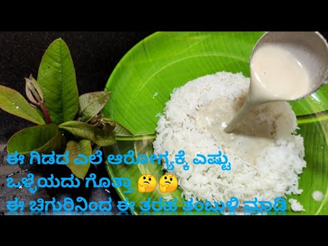 🤔Healthy recipe _ Perale chiguru tambuli ಆರೋಗ್ಯಕರವಾದ ಪೇರಳೆ( ಸೀಬೆ )ಚಿಗುರು ತಂಬುಳಿ/Guava leaves tumbuli