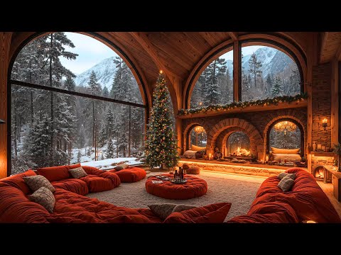 Crackling Christmas Fireplace Sounds with Christmas Jazz Relaxing Music 🔥 Warm Christmas Ambience 🎄