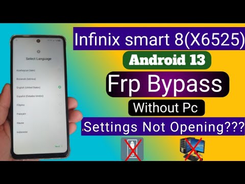 Infinix Smart 8 (X6525) FRP Bypass without PC| Android 13|Activity Launcher Not Working | New Method