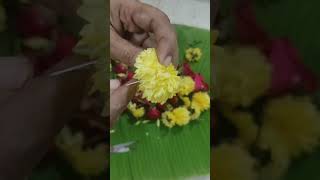 Flower garland making. #flowergarlandmaking #beautifulflowergarland