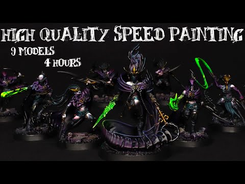 Khainite Shadowstalkers: how to paint DEEP shadows  - Warcry Daughters of Khaine / Dark Elves