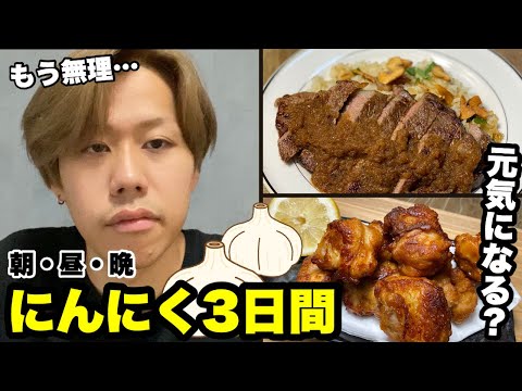 【キツい】3日間「にんにく料理」だけ食べ続けたら元気になるのか！？