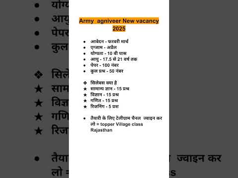 Army agniveer new vacancy 2025 | Army agniveer new syllabus | Army agniveer #army #armylover