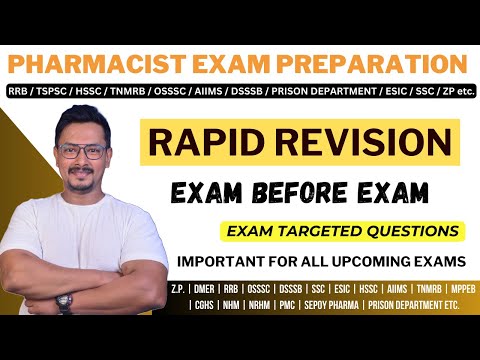 PHARMACIST EXAM PREPARATION / TSPSC / RRB / AIIMS / DMER / PRISON DEPARTMENT / HSSC / SSC / ESIC