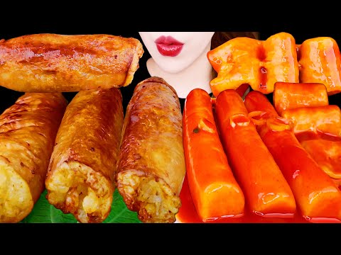 ASMR DAECHANG, GIANT TTEOKBOKKI, FISH CAKE SKEWERS EATING SOUNDS MUKBANG 먹방 咀嚼音