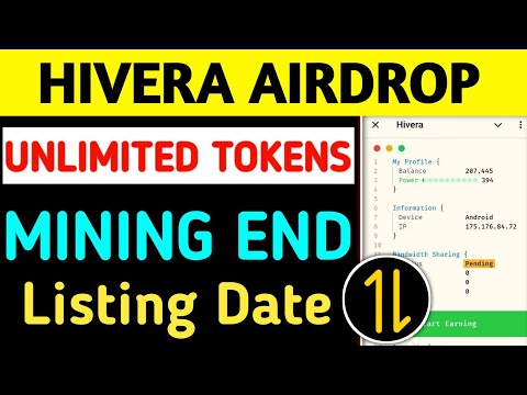 Hivera unlimited tokens trick || Hivera airdrop listing date || Hivera telegram airdrop